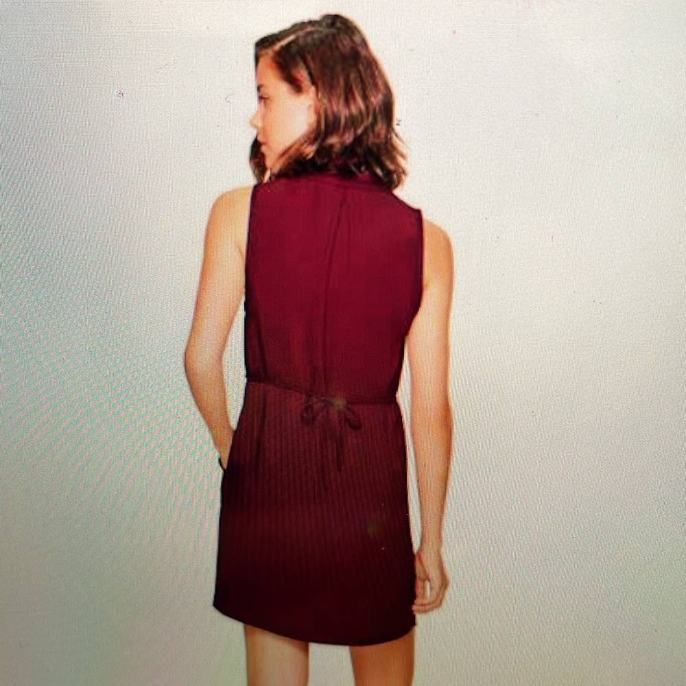 114. Aritzia Wilfred Sabine Dress Small Burgundy - Picture 4 of 7